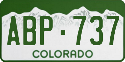 CO license plate ABP737