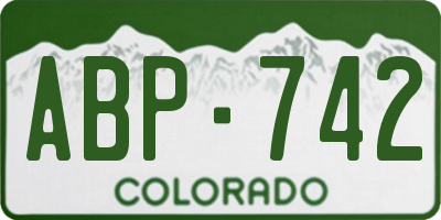 CO license plate ABP742