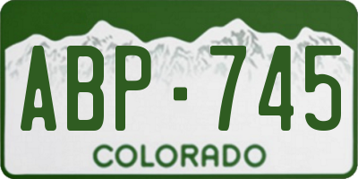 CO license plate ABP745