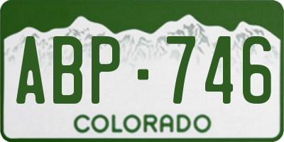 CO license plate ABP746