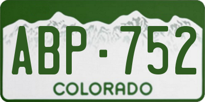CO license plate ABP752