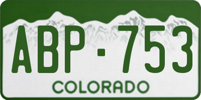 CO license plate ABP753