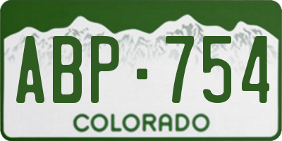 CO license plate ABP754