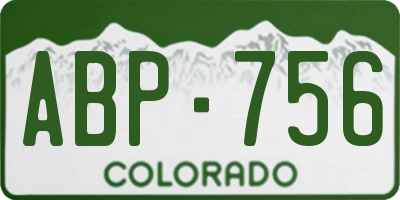 CO license plate ABP756