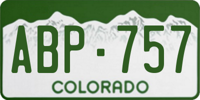 CO license plate ABP757