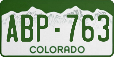 CO license plate ABP763