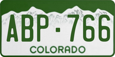 CO license plate ABP766