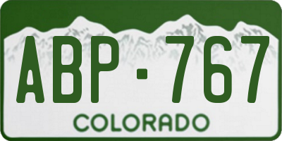 CO license plate ABP767