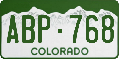 CO license plate ABP768