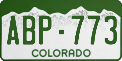 CO license plate ABP773