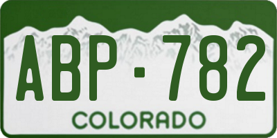 CO license plate ABP782