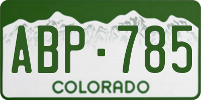 CO license plate ABP785