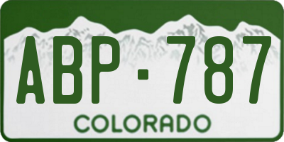 CO license plate ABP787