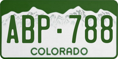 CO license plate ABP788
