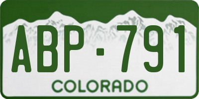 CO license plate ABP791