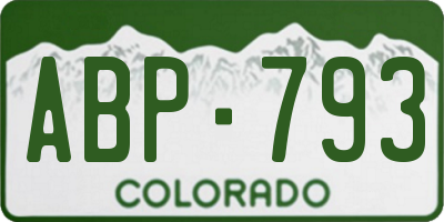 CO license plate ABP793