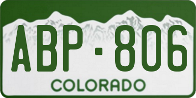 CO license plate ABP806