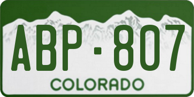 CO license plate ABP807