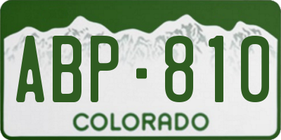 CO license plate ABP810
