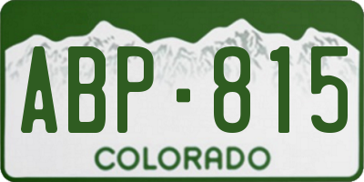 CO license plate ABP815