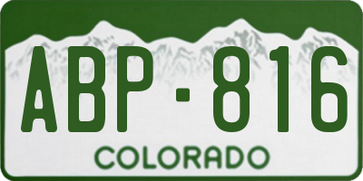 CO license plate ABP816