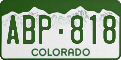 CO license plate ABP818