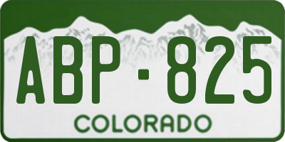 CO license plate ABP825