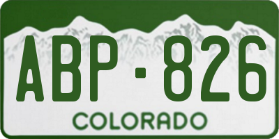 CO license plate ABP826