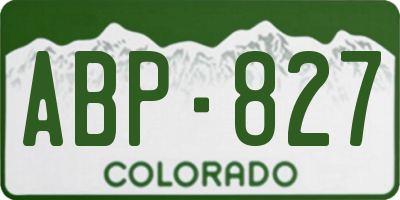 CO license plate ABP827