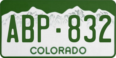 CO license plate ABP832