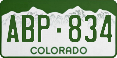 CO license plate ABP834