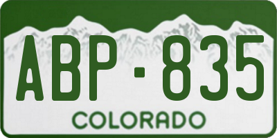 CO license plate ABP835
