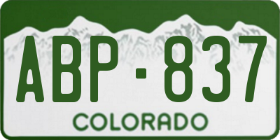 CO license plate ABP837