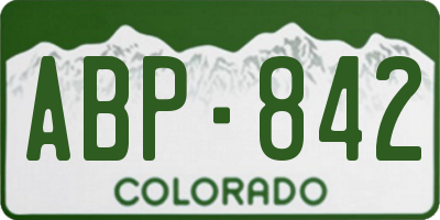 CO license plate ABP842