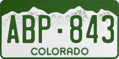 CO license plate ABP843