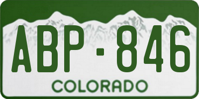 CO license plate ABP846