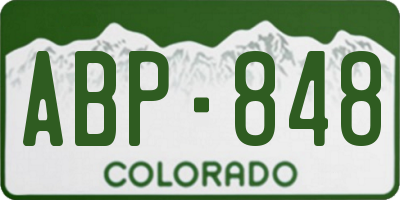 CO license plate ABP848