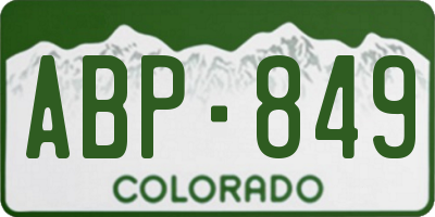 CO license plate ABP849
