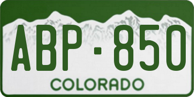 CO license plate ABP850