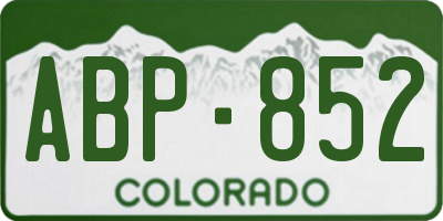 CO license plate ABP852