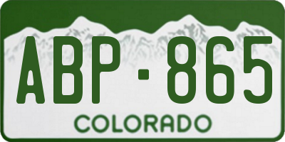 CO license plate ABP865