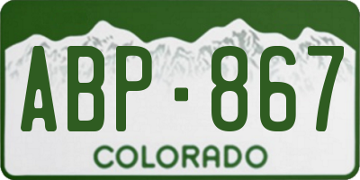CO license plate ABP867