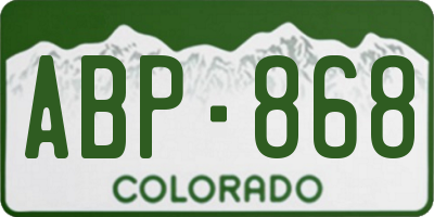 CO license plate ABP868