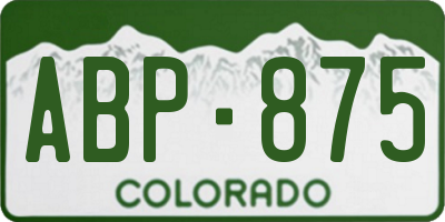CO license plate ABP875