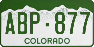 CO license plate ABP877