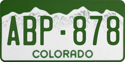 CO license plate ABP878