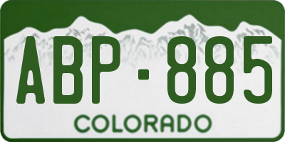 CO license plate ABP885
