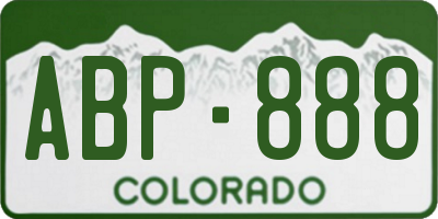 CO license plate ABP888