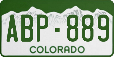 CO license plate ABP889