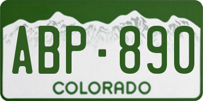 CO license plate ABP890